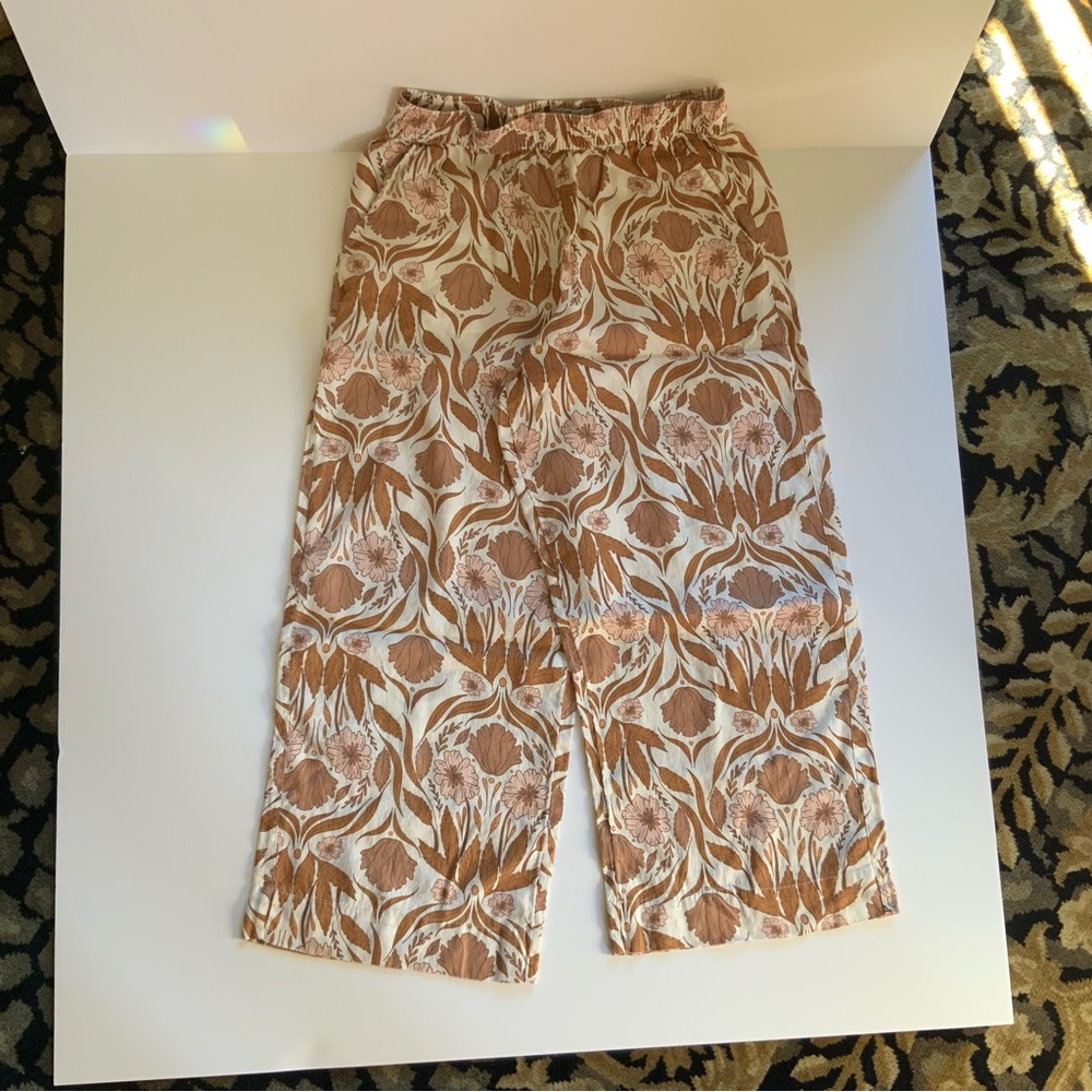 Linen Wide Leg Pants - S